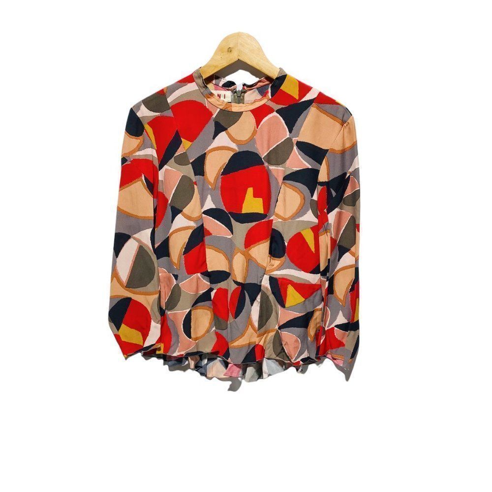 Marni Geometric Print Skirted Blouse
